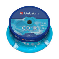 CD-R Verbatim 700MB 52× DataLife spindle pk25 